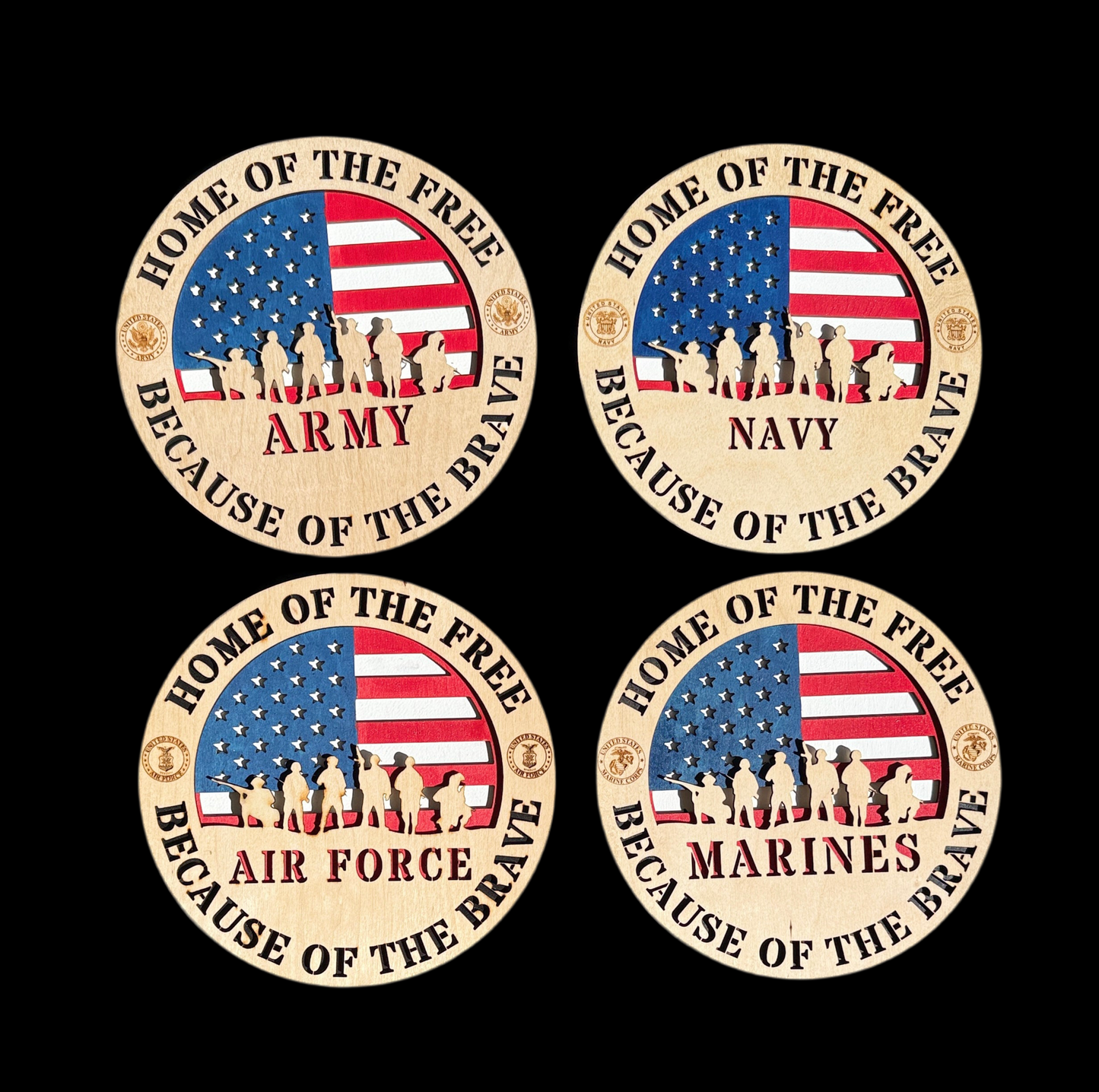 Veteran Plaque 3 layer - Choice of United States Army, Air Force, Navy, or Marine Corps