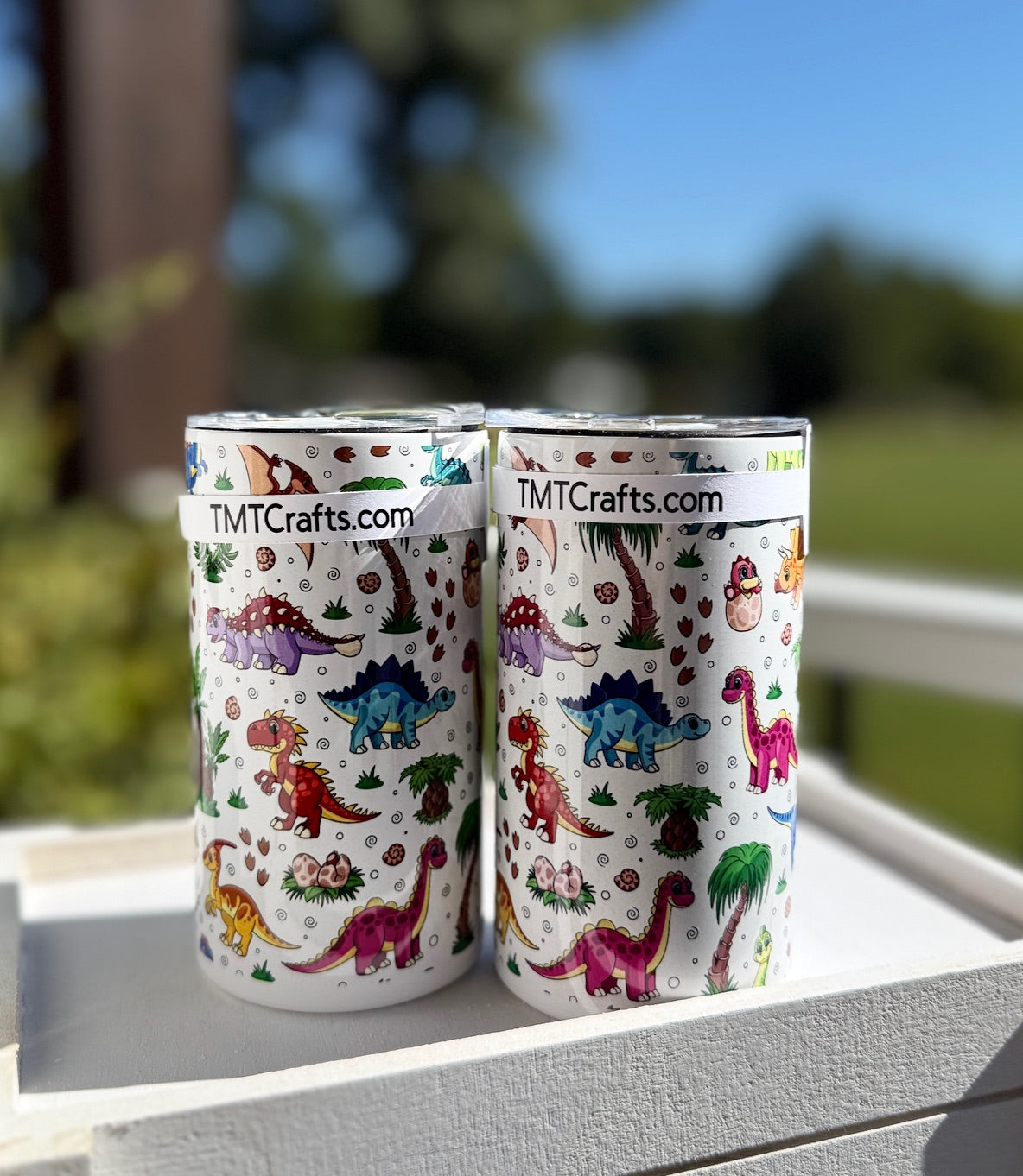 12 oz. Straight skinny tumbler with plastic straw