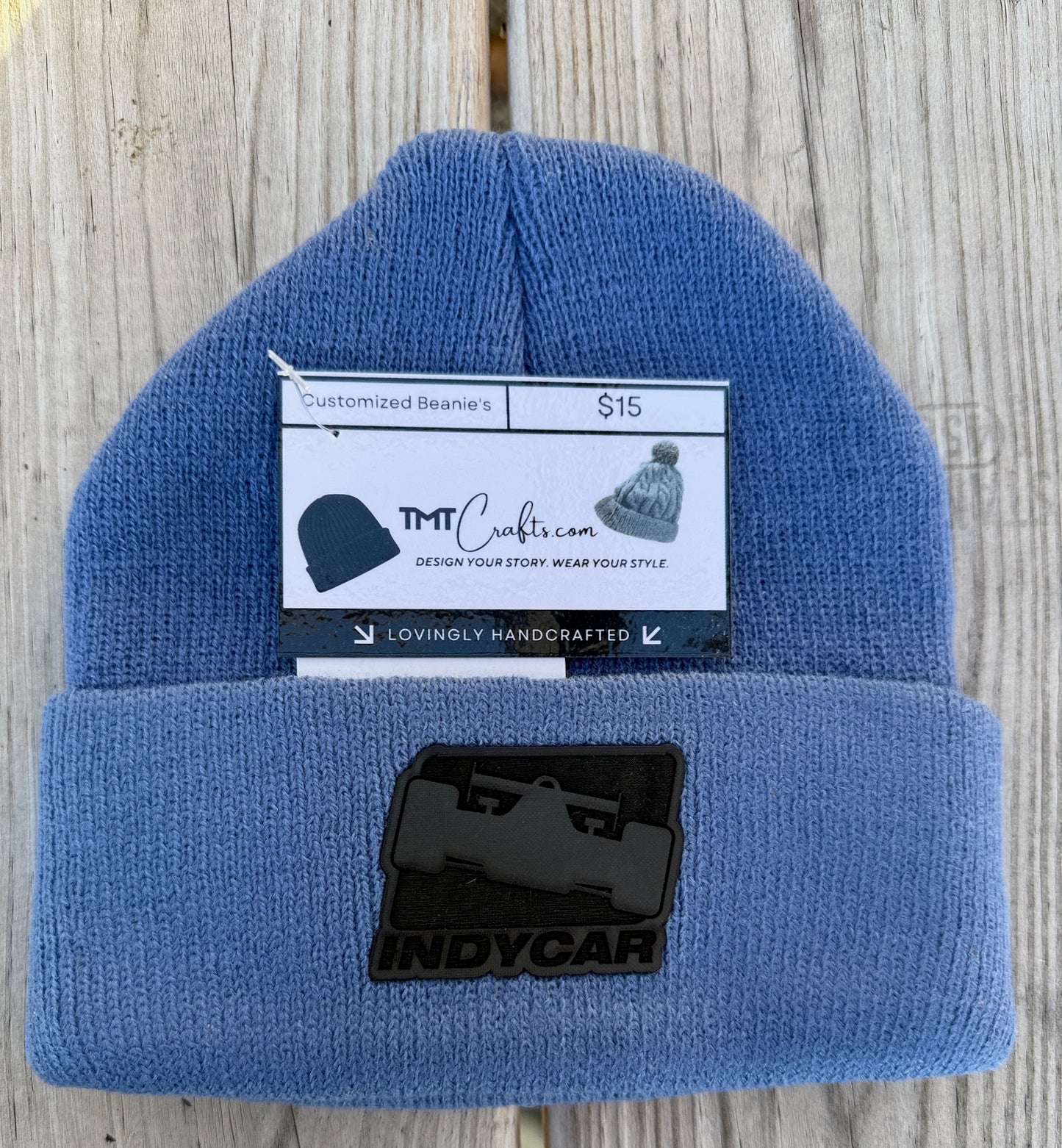 Beanie, Customized with embroidery or laser engraved leatherette patch