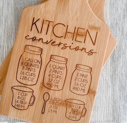 Laser Engraved Charcuterie Board - Kitchen Conversion
