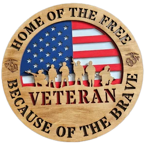 Veteran Plaque 3 layer - Choice of United States Army, Air Force, Navy, or Marine Corps
