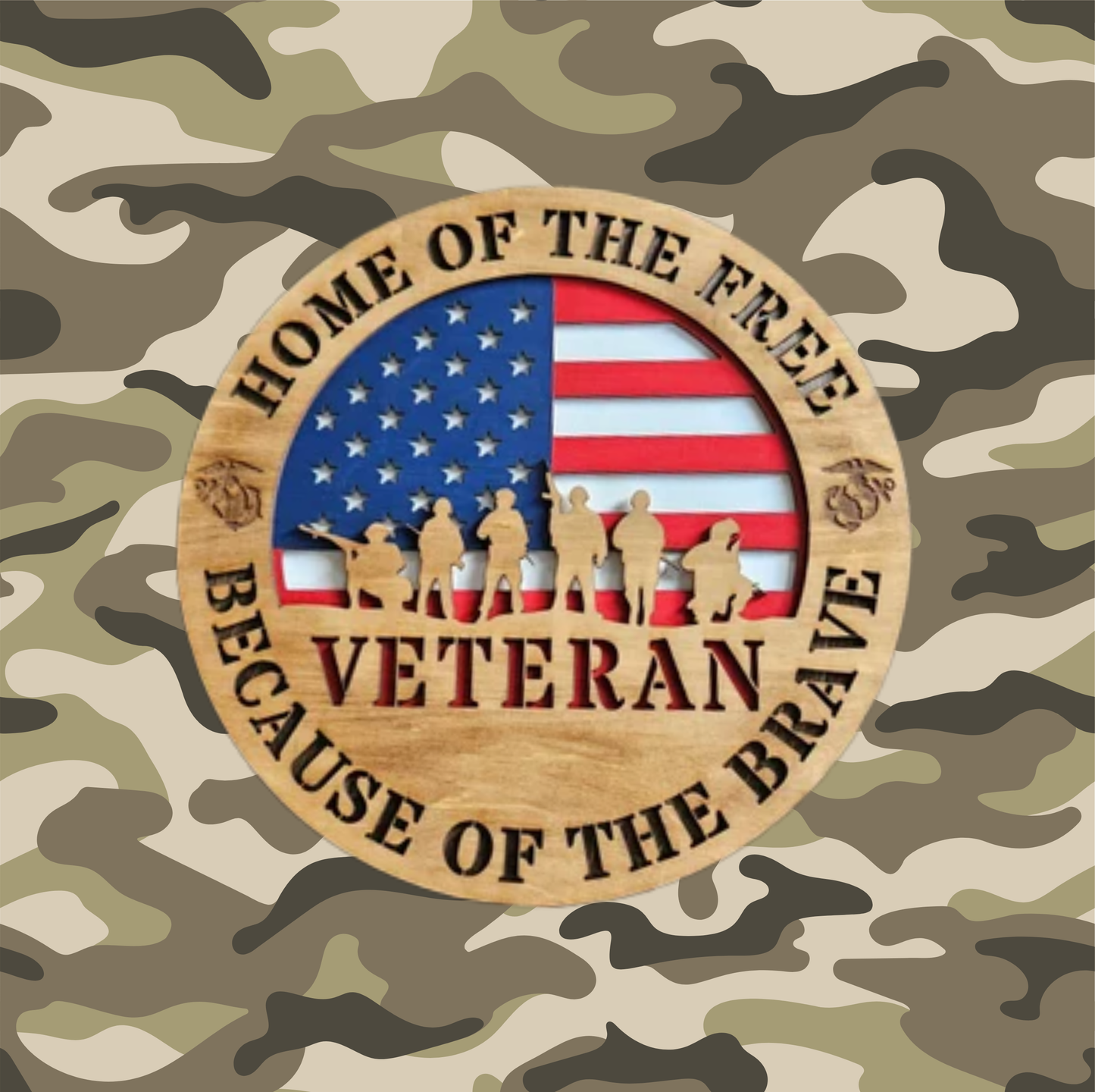 Veteran Plaque 3 layer - Choice of United States Army, Air Force, Navy, or Marine Corps