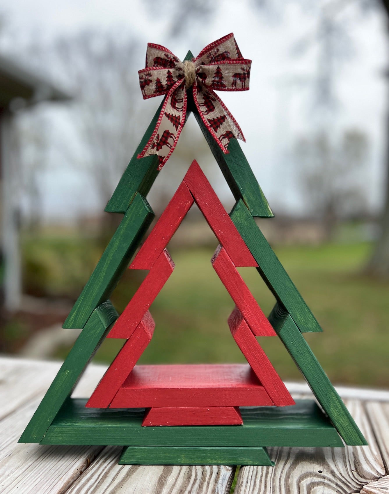 Small Wooden Christmas Trees (set of 2)