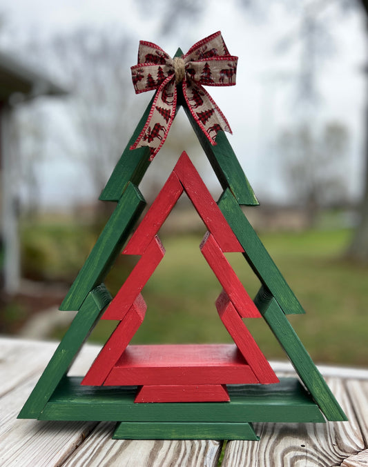 Small Wooden Christmas Trees (set of 2)