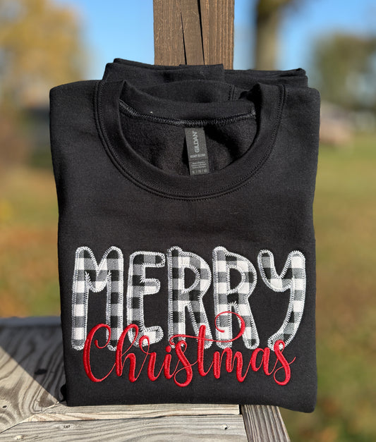 Merry Christmas Embroidered Applique