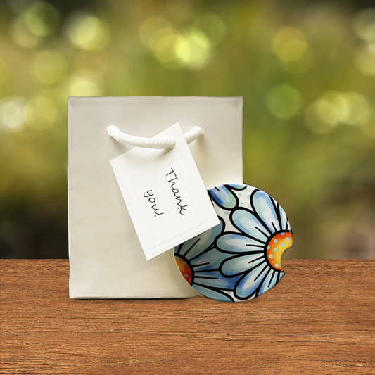 Ceramic car coaster customized with your design (set of 2)